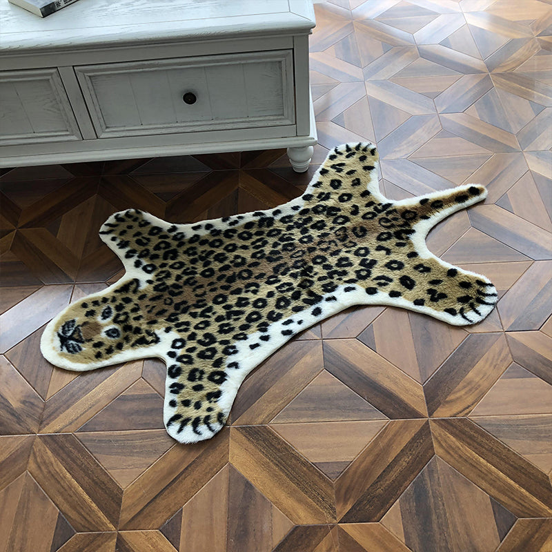 Modern Living Room Rug Multi-Colored Animal Skin Area Carpet Acrylic Pet Friendly Washable Indoor Rug