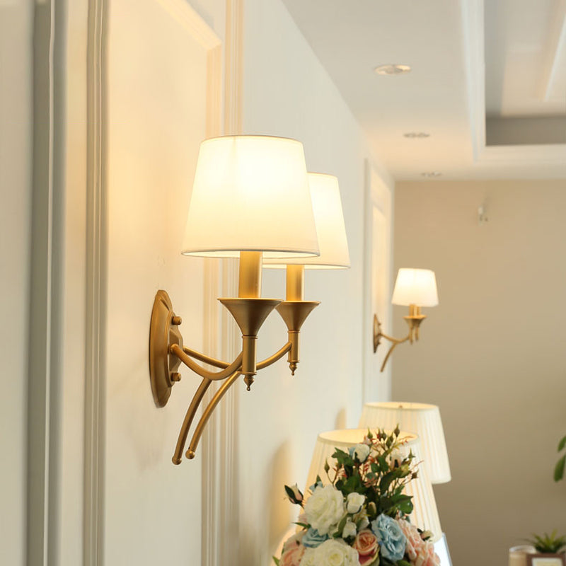 Lámpara de pared de tela de pared de montaje de sombra de estilo retro de estilo retro para corredor