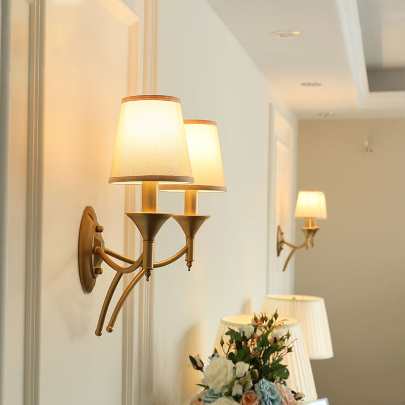 Lámpara de pared de tela de pared de montaje de sombra de estilo retro de estilo retro para corredor