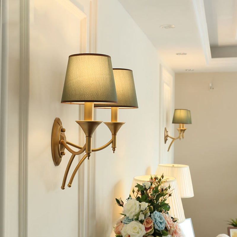 Lámpara de pared de tela de pared de montaje de sombra de estilo retro de estilo retro para corredor