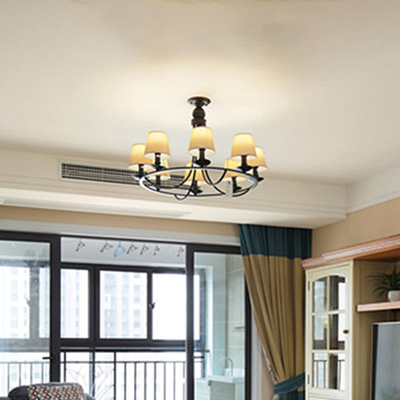 Tono de cubo tela iluminación de techo de la sala de estar tradicional lámpara de lámpara