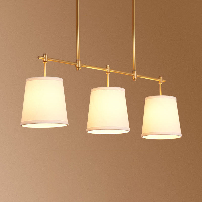 Pendre de style rétro Bodet Island Light 3 têtes de plafond tissu plafond en laiton pour le restaurant