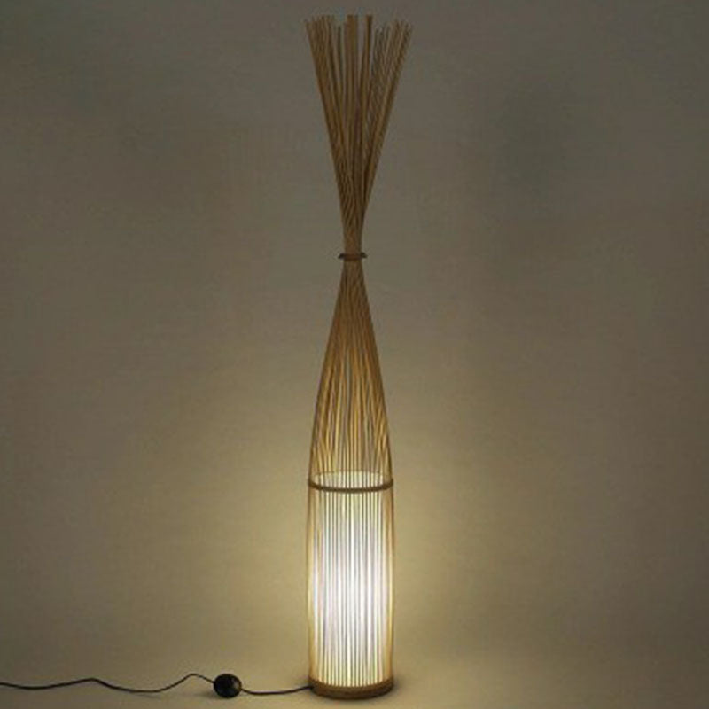 Bamboo Handwoven Floor Lighting Asian Style 1��Bulb Standing Light for Living Room