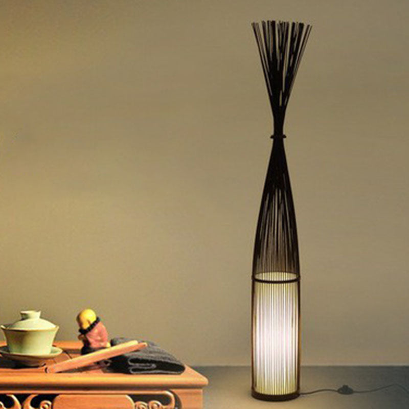 Bamboo Handwoven Floor Lighting Asian Style 1��Bulb Standing Light for Living Room