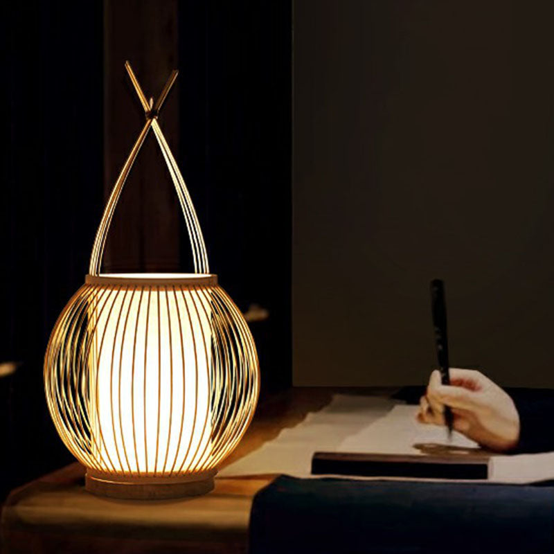 South-East Asia Basket Table Light Bamboo Single Restaurant Accordimento Accensione in legno
