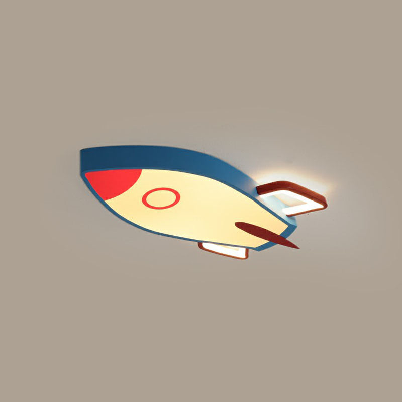 Airplane Shaped Flush Ceiling Light Kids Acrylic Child Room LED Flush Mount Lighting Fixture