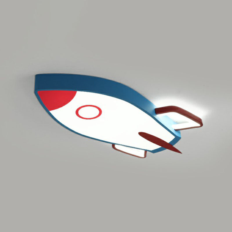 Airplane Shaped Flush Ceiling Light Kids Acrylic Child Room LED Flush Mount Lighting Fixture
