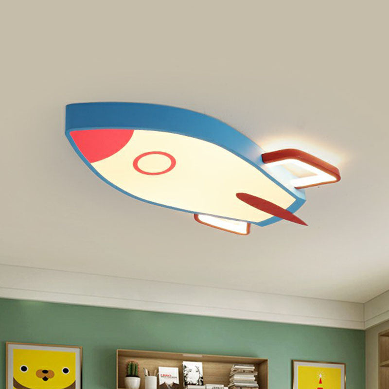 Airplane Shaped Flush Ceiling Light Kids Acrylic Child Room LED Flush Mount Lighting Fixture