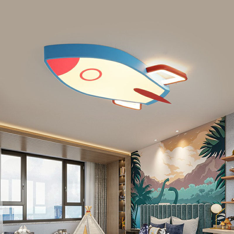 Airplane Shaped Flush Ceiling Light Kids Acrylic Child Room LED Flush Mount Lighting Fixture