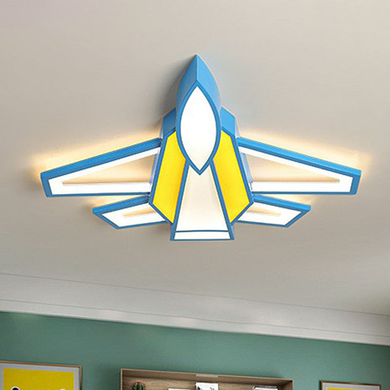 Geel Vliegtuig Flush Plafond Licht Kids Acryl LED Flush Mount Verlichting voor Nursery