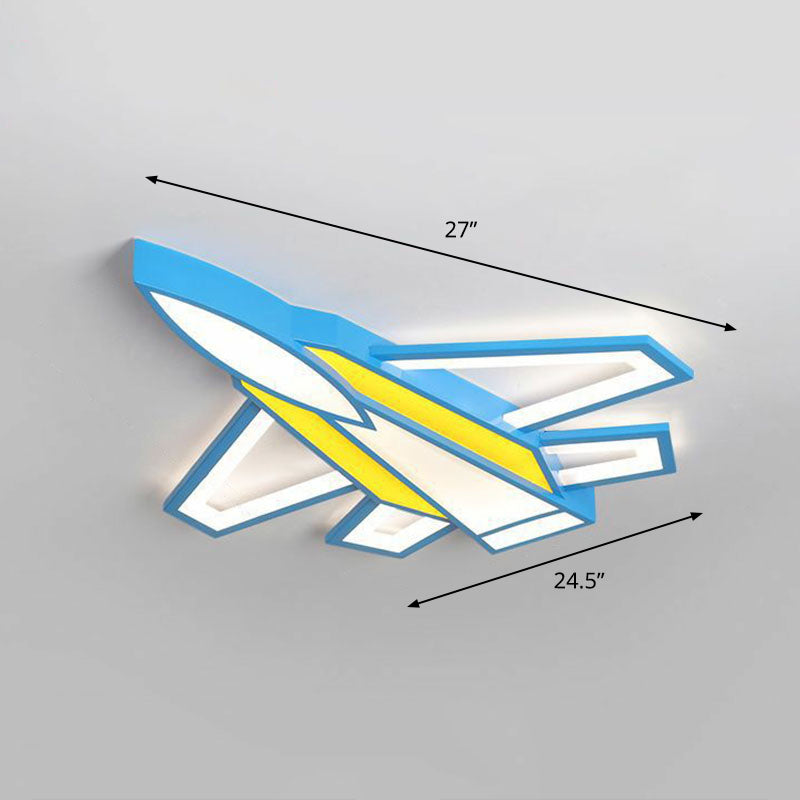 Geel Vliegtuig Flush Plafond Licht Kids Acryl LED Flush Mount Verlichting voor Nursery