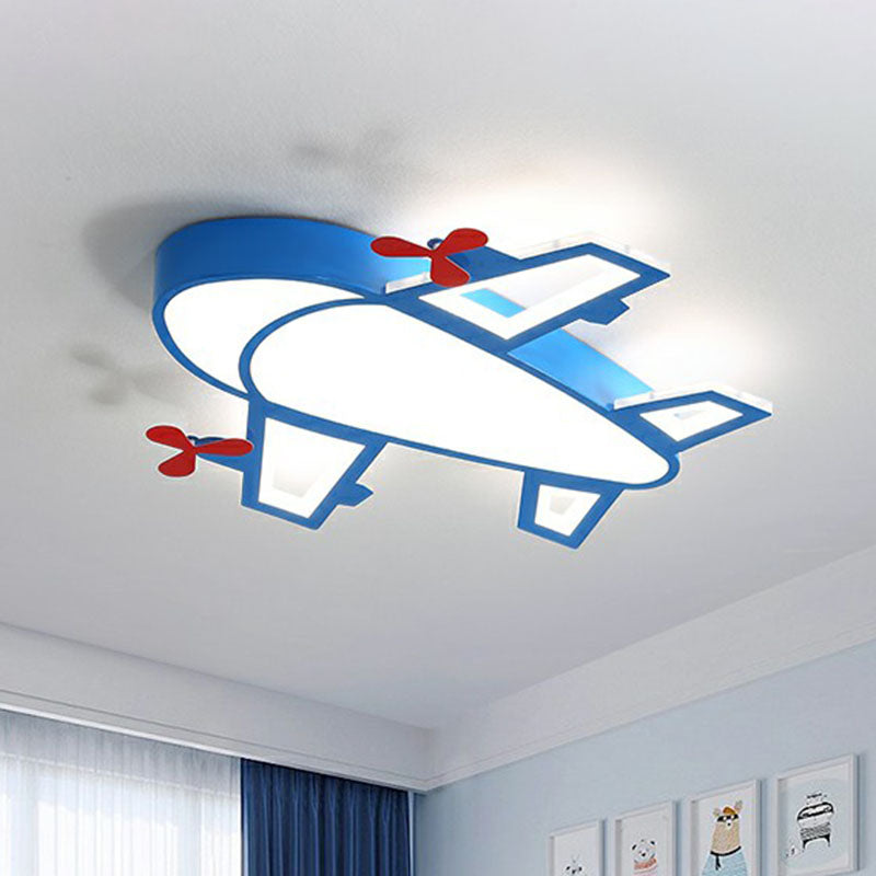 Simplicity Plane LED Flush Mount Light Acrylic Nursery Ceiling Light Flush Mount in Blue