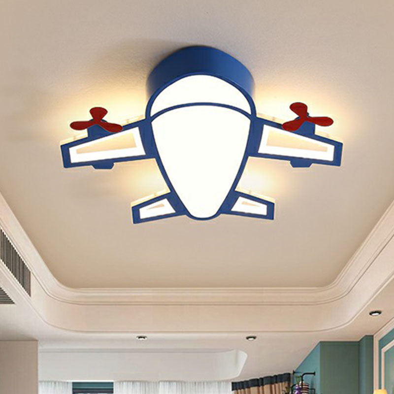 Simplicity Plane LED-Unterputzleuchte, Acryl-Deckenleuchte für Kinderzimmer, Unterputzmontage in Blau