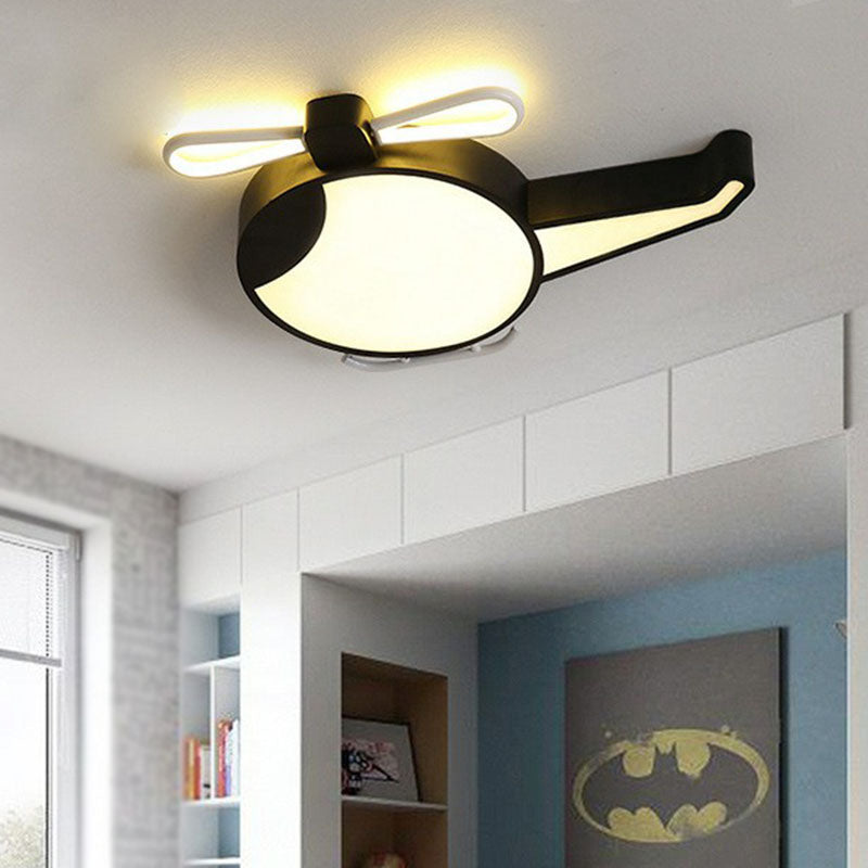 Helicopter Flush Light Minimalist Acrylic Nursery LED Flush Mount Lighting Fixture