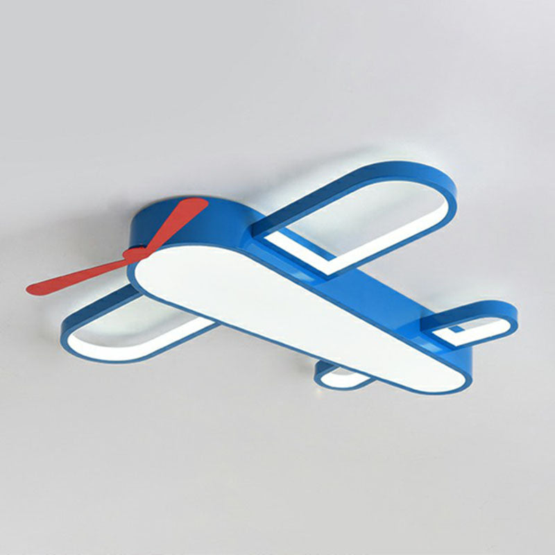 Flugzeug-Schlafzimmer Flush Mount Beleuchtung Acryl Kinder Stil LED-Unterputz-Halterung in Blau