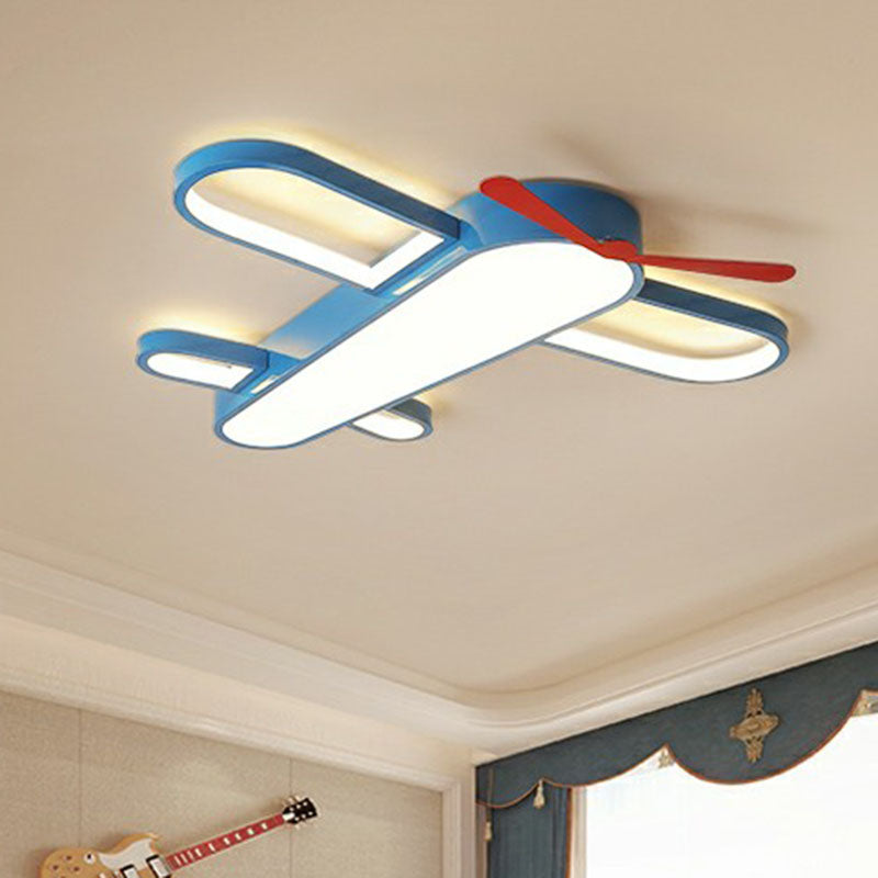 Flugzeug-Schlafzimmer Flush Mount Beleuchtung Acryl Kinder Stil LED-Unterputz-Halterung in Blau