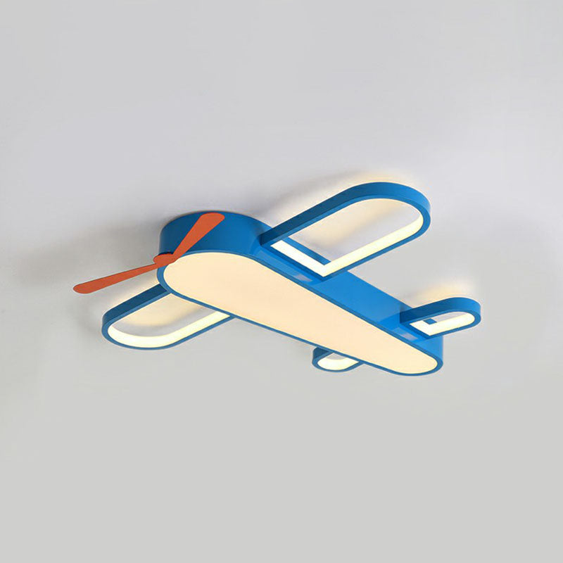 Flugzeug-Schlafzimmer Flush Mount Beleuchtung Acryl Kinder Stil LED-Unterputz-Halterung in Blau