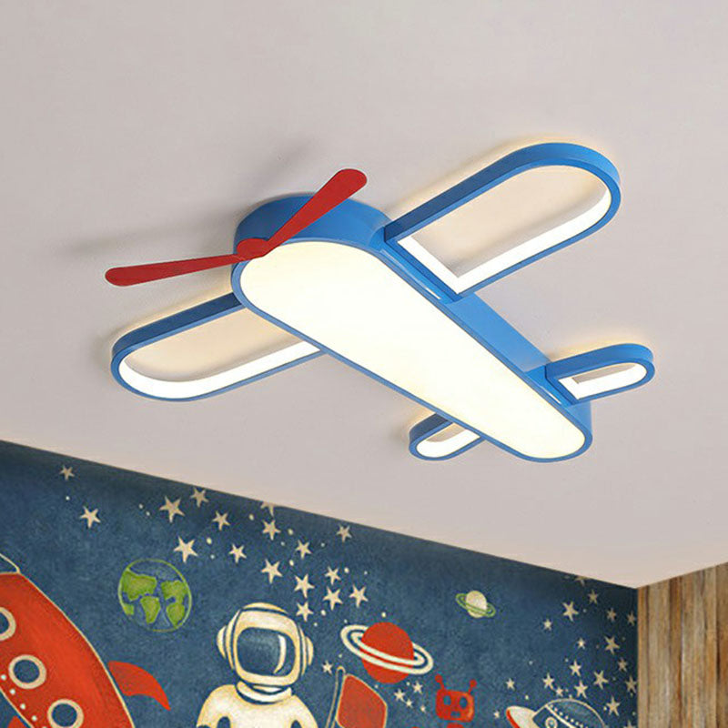 Flugzeug-Schlafzimmer Flush Mount Beleuchtung Acryl Kinder Stil LED-Unterputz-Halterung in Blau