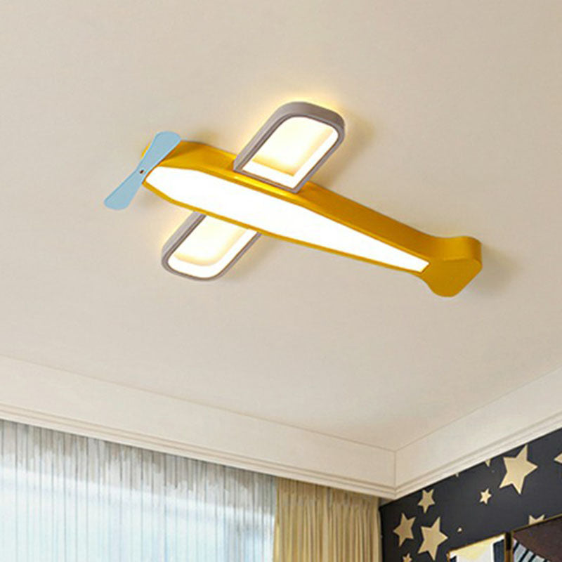 Metallic Vliegtuigen LED Inbouw Kinder Geel Inbouw Plafondlamp voor Kinderdagverblijf