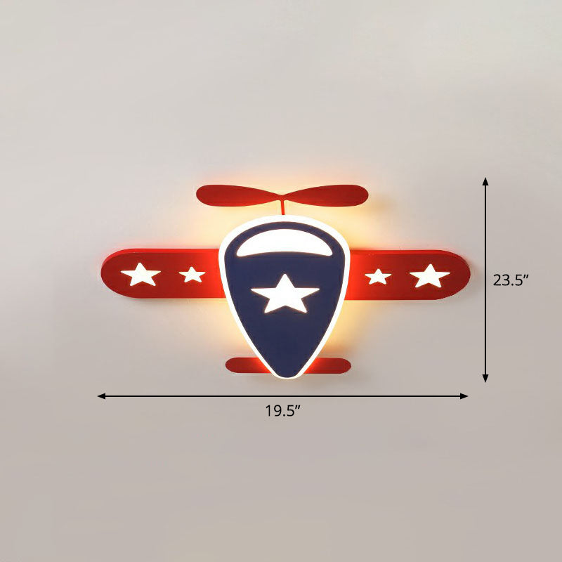 Plafonnier LED en forme d'avion, simple, en acrylique rouge, plafonnier pour chambre d'enfant