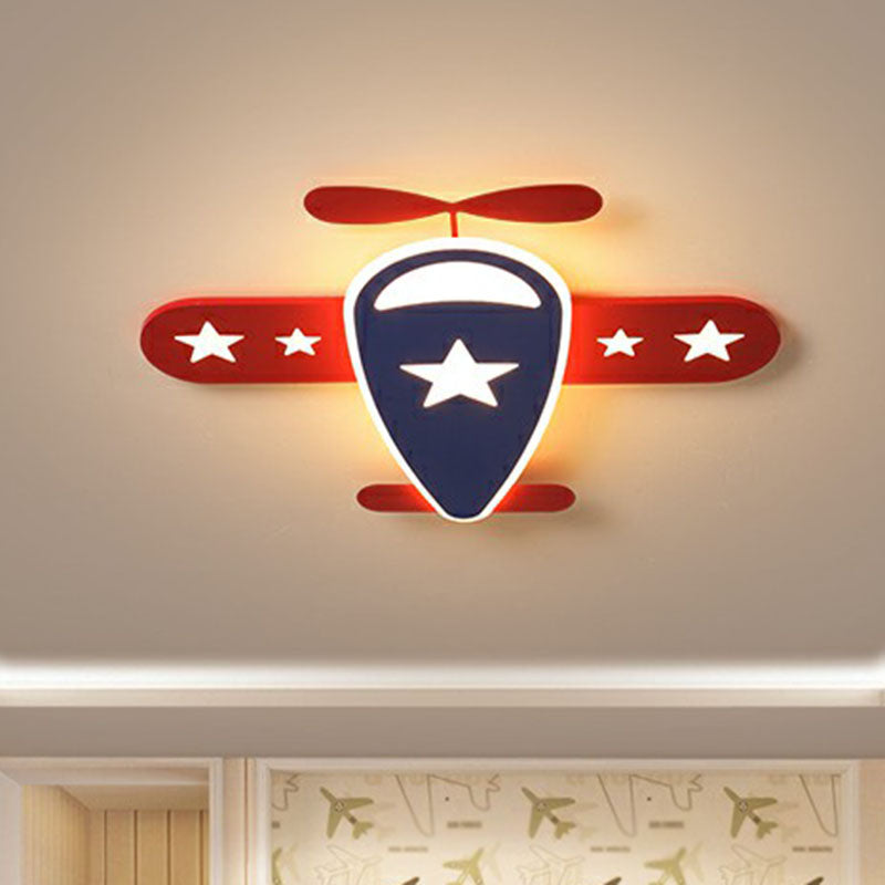 Plafonnier LED en forme d'avion, simple, en acrylique rouge, plafonnier pour chambre d'enfant
