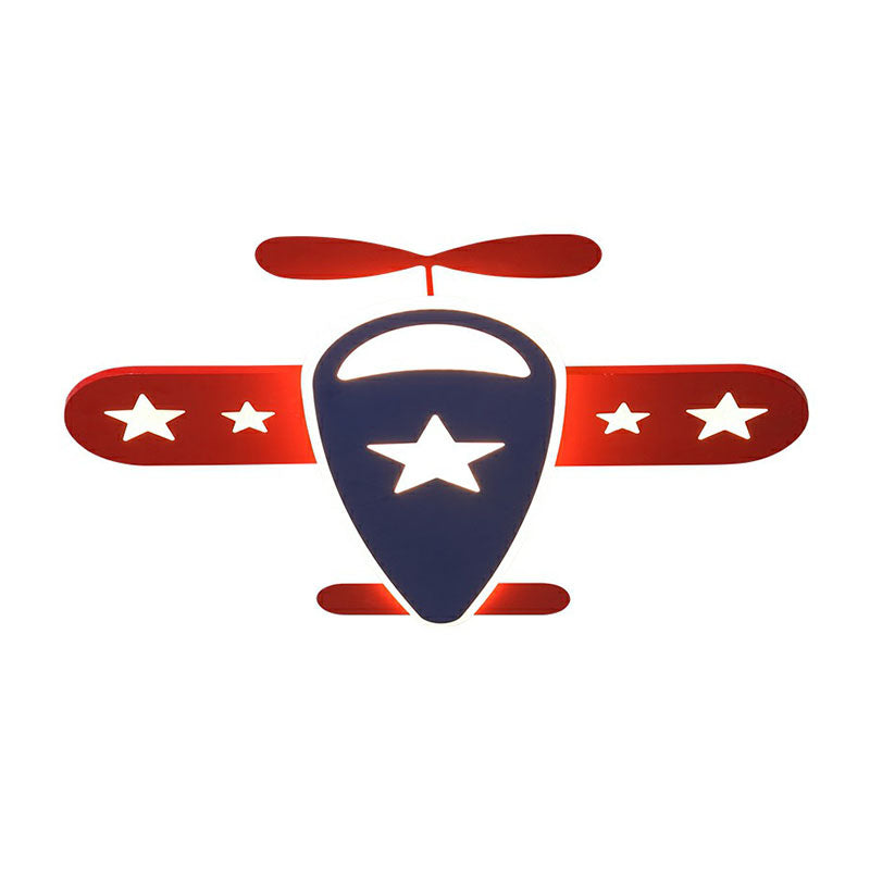 Aircraft LED Flush Mount Light Simplicity Acrylic Red Flush Mount Ceiling Light for Child Room