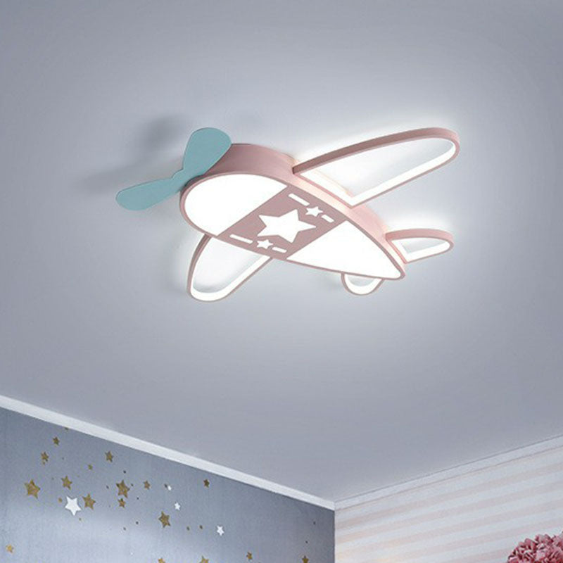 Minimalistische Vliegtuig Flush Licht Acryl Kinderen Slaapkamer LED Flush Plafond Licht Profiel