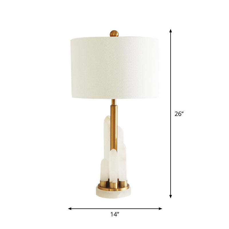 Minimalistische trommeltafelverlichtingsstof 1 koplamp met het bed van het bed met mica in het wit in het wit