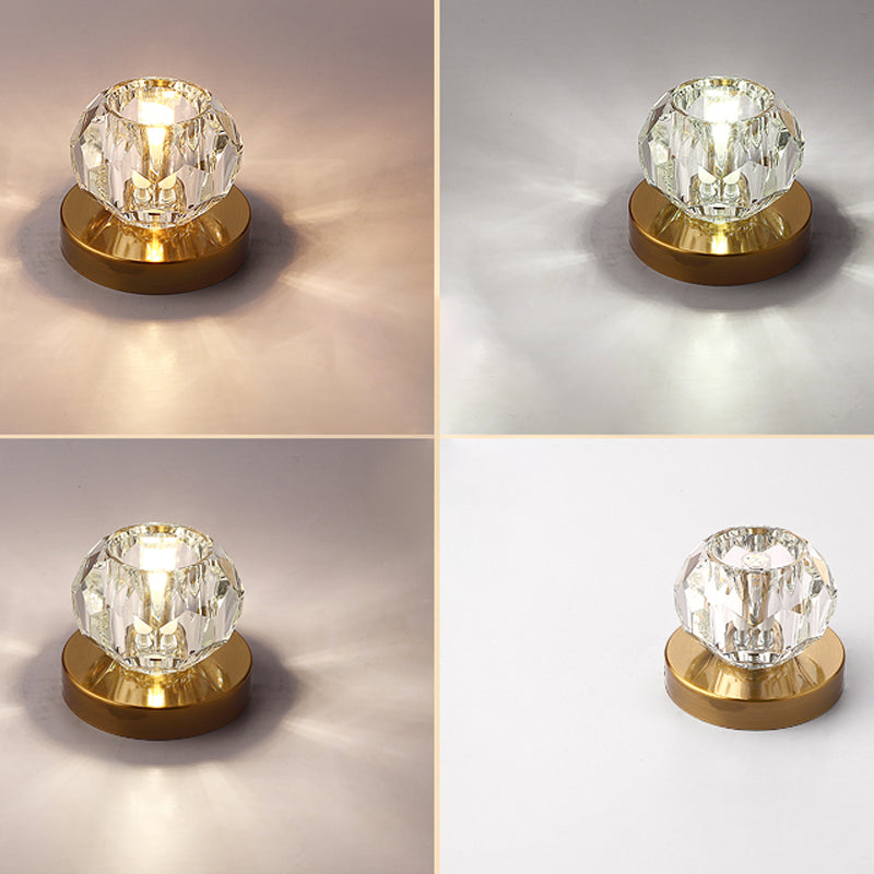 Luz de techo empotrada de pasillo de cristal facetado con montaje empotrado LED con forma de brote moderno