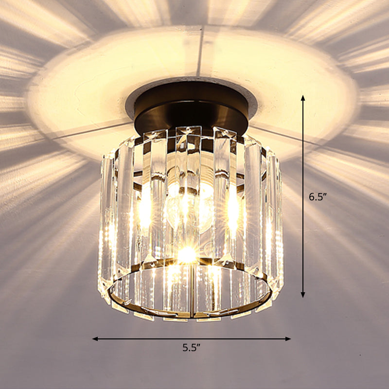 Geometric Flush Ceiling Light Contemporary Crystal Prism LED Flush Mount Lighting Fixture