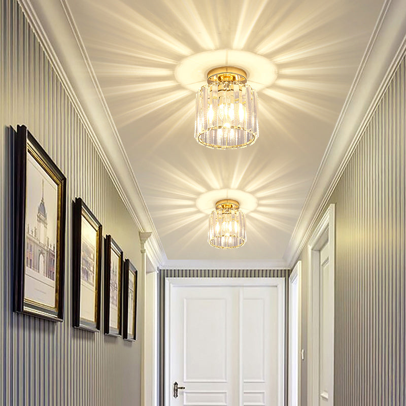 Geometric Flush Ceiling Light Contemporary Crystal Prism LED Flush Mount Lighting Fixture
