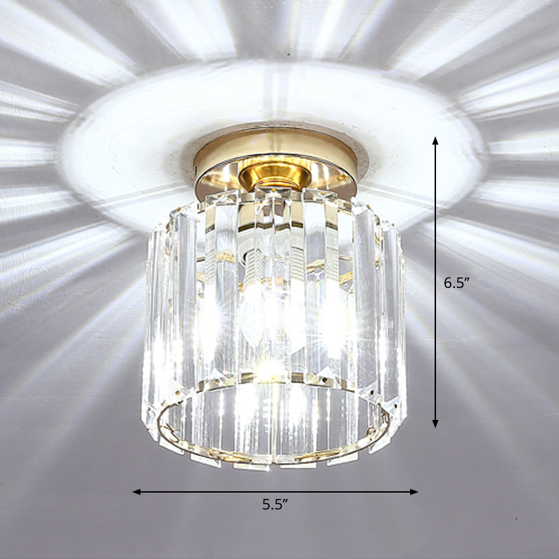 Geometric Flush Ceiling Light Contemporary Crystal Prism LED Flush Mount Lighting Fixture