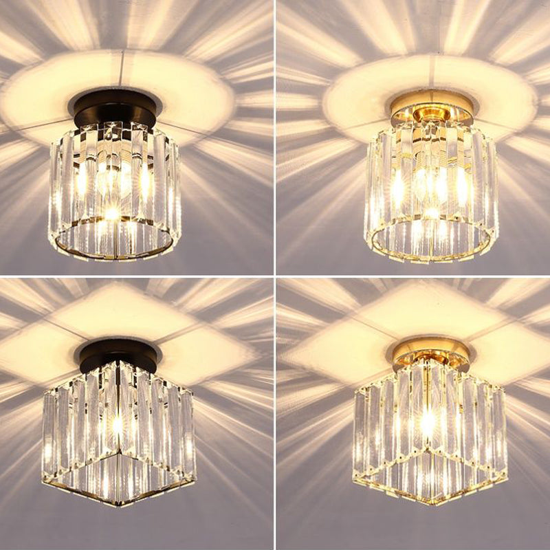 Geometric Flush Ceiling Light Contemporary Crystal Prism LED Flush Mount Lighting Fixture