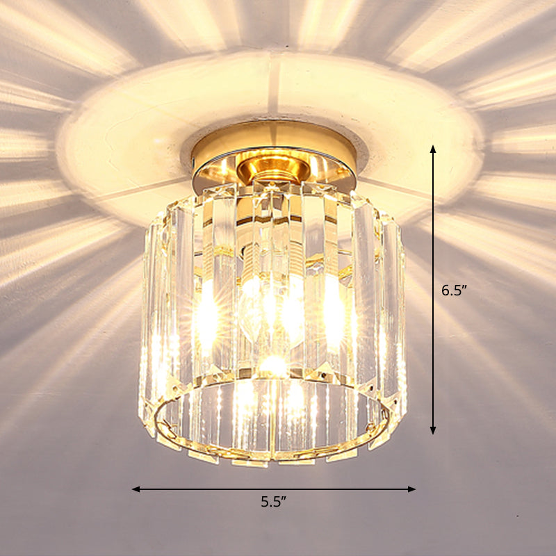 Geometric Flush Ceiling Light Contemporary Crystal Prism LED Flush Mount Lighting Fixture