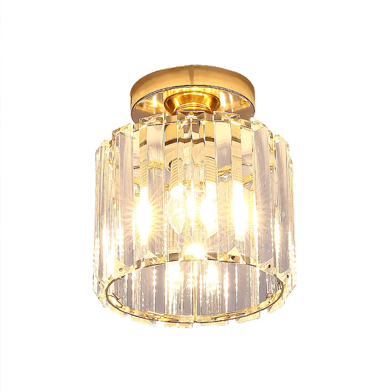 Geometric Flush Ceiling Light Contemporary Crystal Prism LED Flush Mount Lighting Fixture