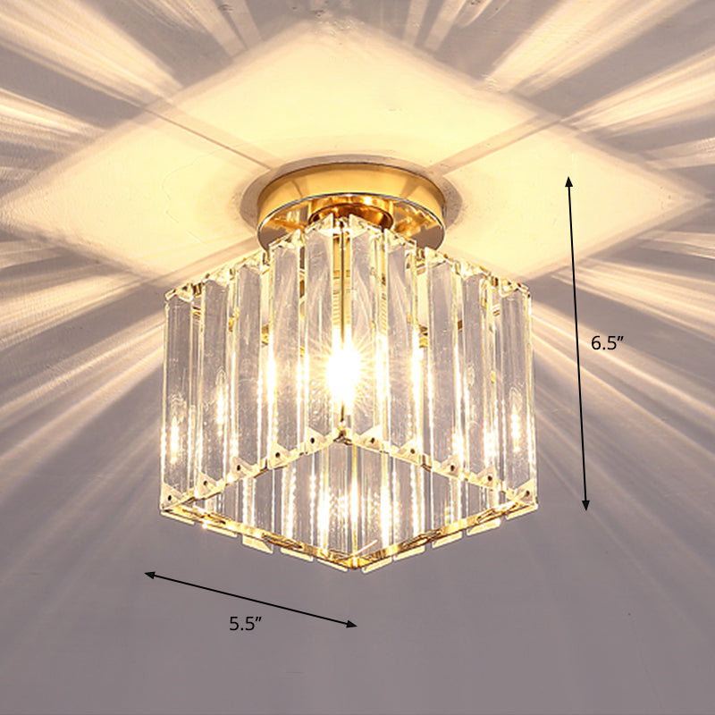 Geometric Flush Ceiling Light Contemporary Crystal Prism LED Flush Mount Lighting Fixture