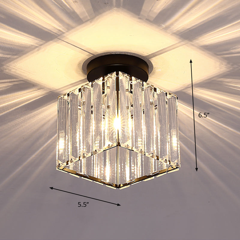 Geometric Flush Ceiling Light Contemporary Crystal Prism LED Flush Mount Lighting Fixture