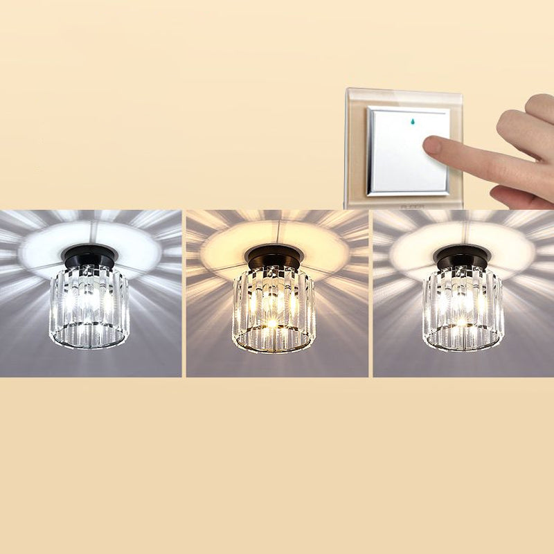 Geometric Flush Ceiling Light Contemporary Crystal Prism LED Flush Mount Lighting Fixture