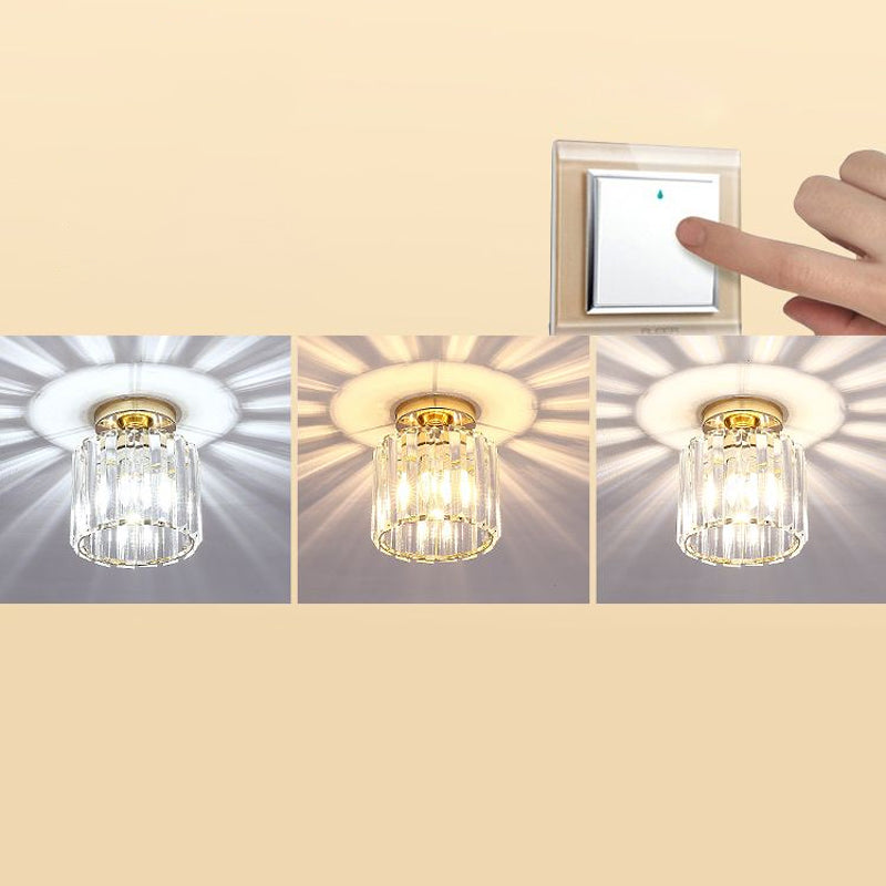 Geometric Flush Ceiling Light Contemporary Crystal Prism LED Flush Mount Lighting Fixture