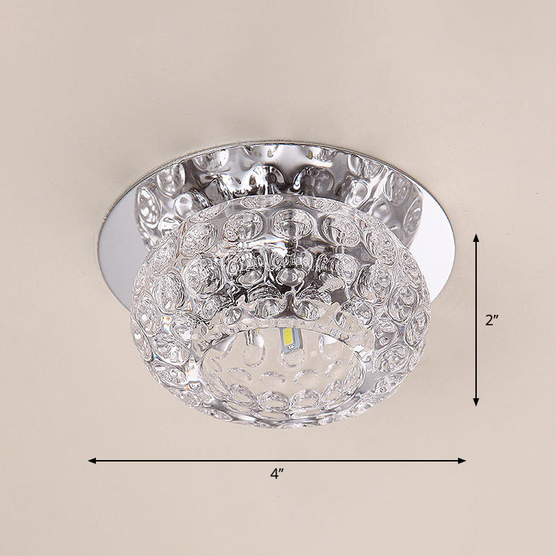 Doughnut Corridor LED Flush Mount Lighting Clear K9 Crystal Simplicity Flush Mount Ceiling Light