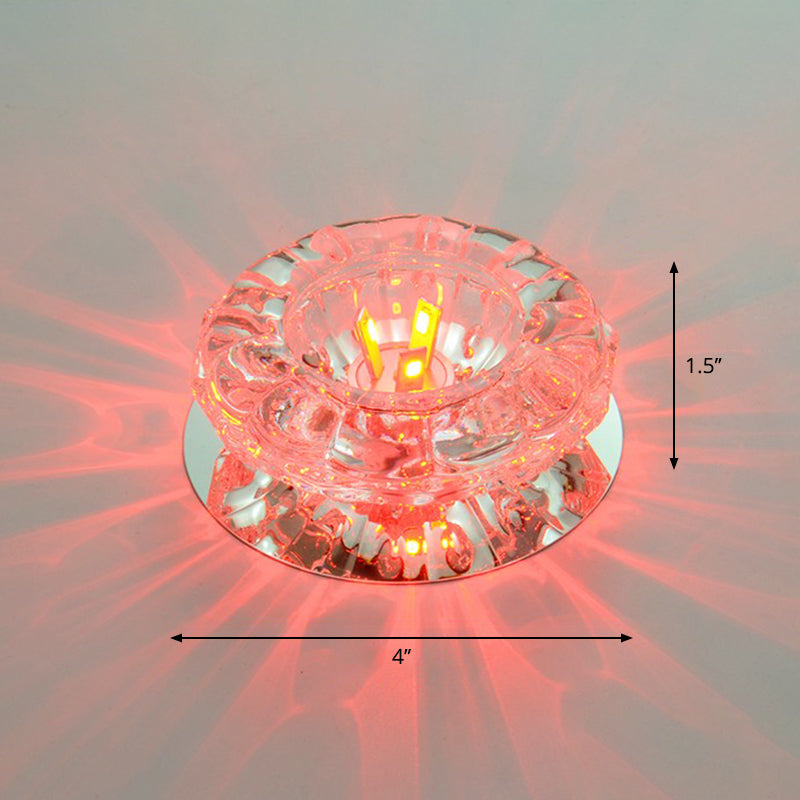 Floral Crystal Flush Mount Lighting Minimalist Clear LED Flush Mount Fixture for Hallway