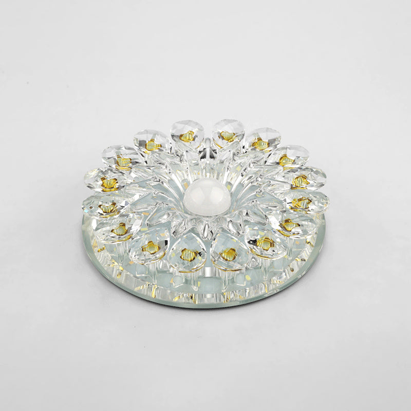 Blumen-Eingangsbereich-Einbauleuchte, moderner Kristall-Stil, moderne LED-Deckenleuchte, klar