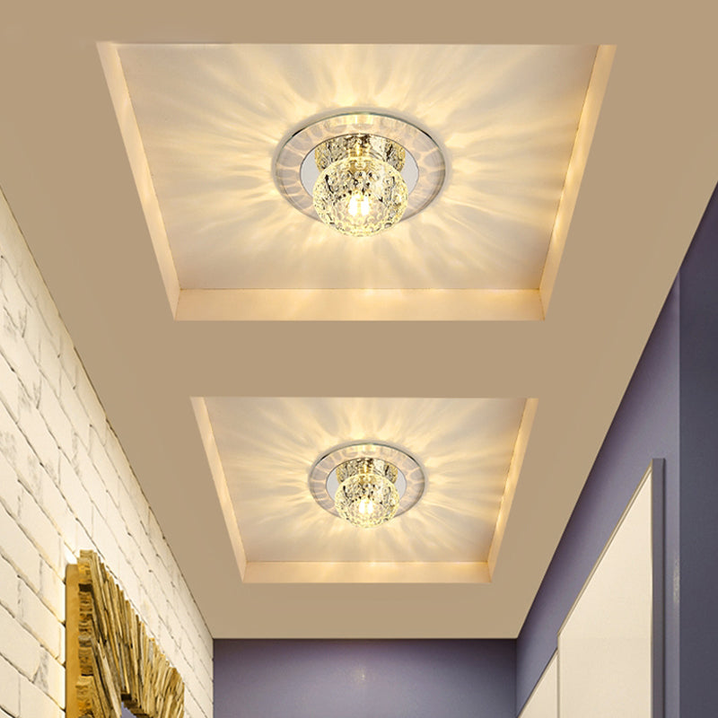 Éclairage de plafond encastré de couloir en cristal de bâti affleurant de LED de forme de beignet de style moderne