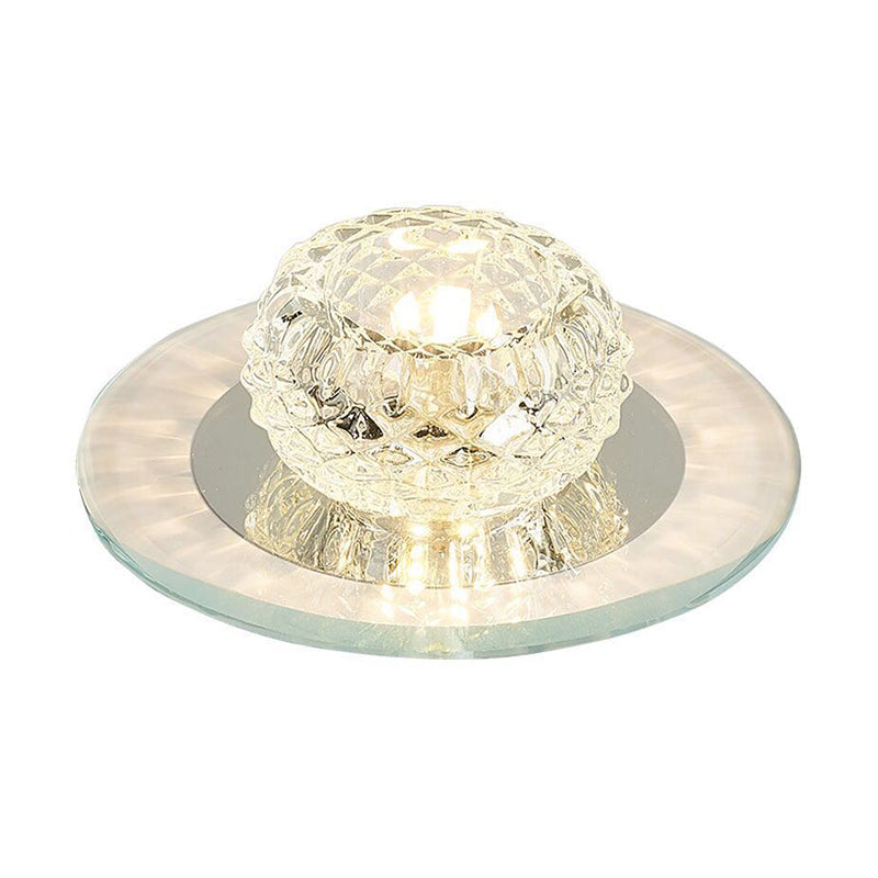 Bud Flush Ceiling Light Contemporary Crystal Corridor LED Flush Mount Lighting Fixture in Clear