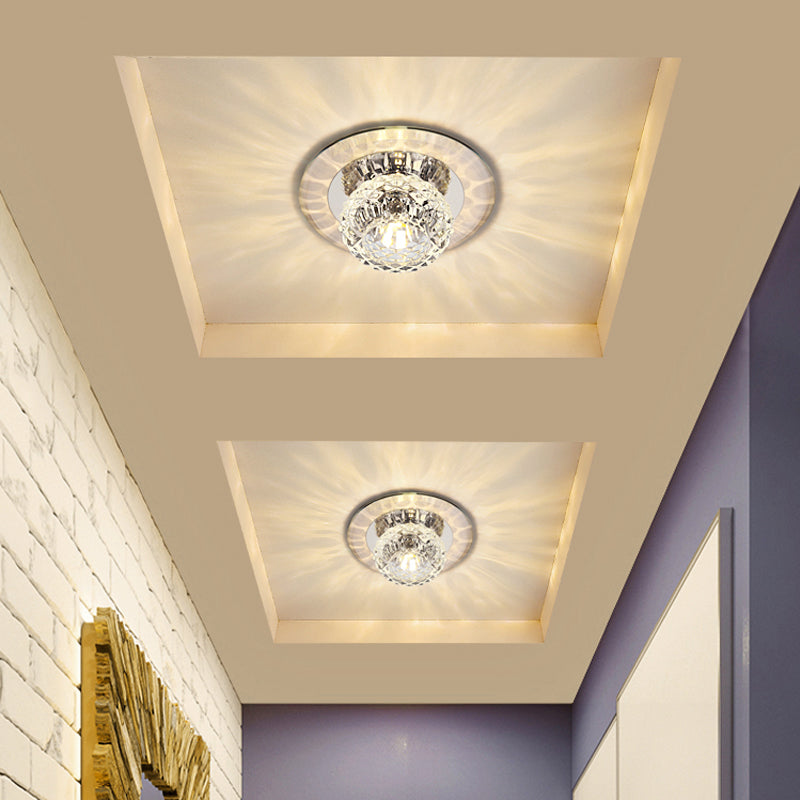 Bouches LED Shade Entryway (LED) Flush Mount Light Crystal Simplicité Flush Mount Ceiling Light