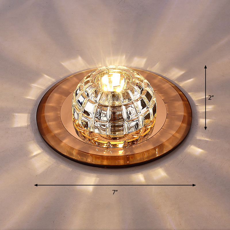 Crystal Round Flush Mount Lighting Minimalist LED Flush Mount Fixture for Corridor