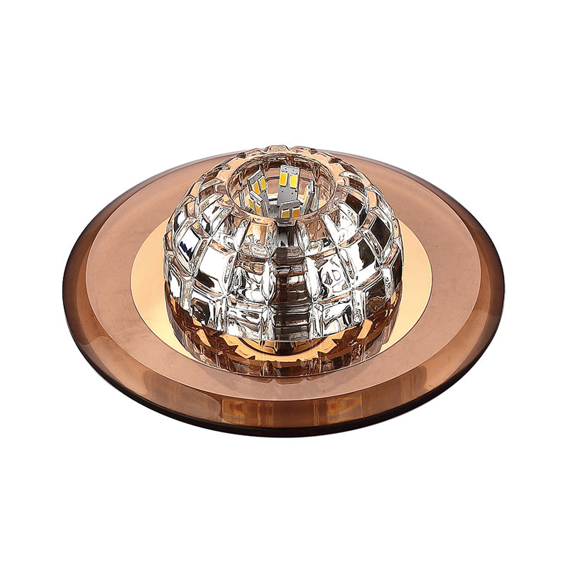 Crystal Round Flush Mount Lighting Minimalist LED Flush Mount Fixture for Corridor