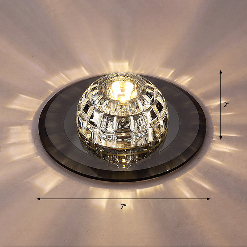 Crystal Round Flush Mount Lighting Minimalist LED Flush Mount Fixture for Corridor
