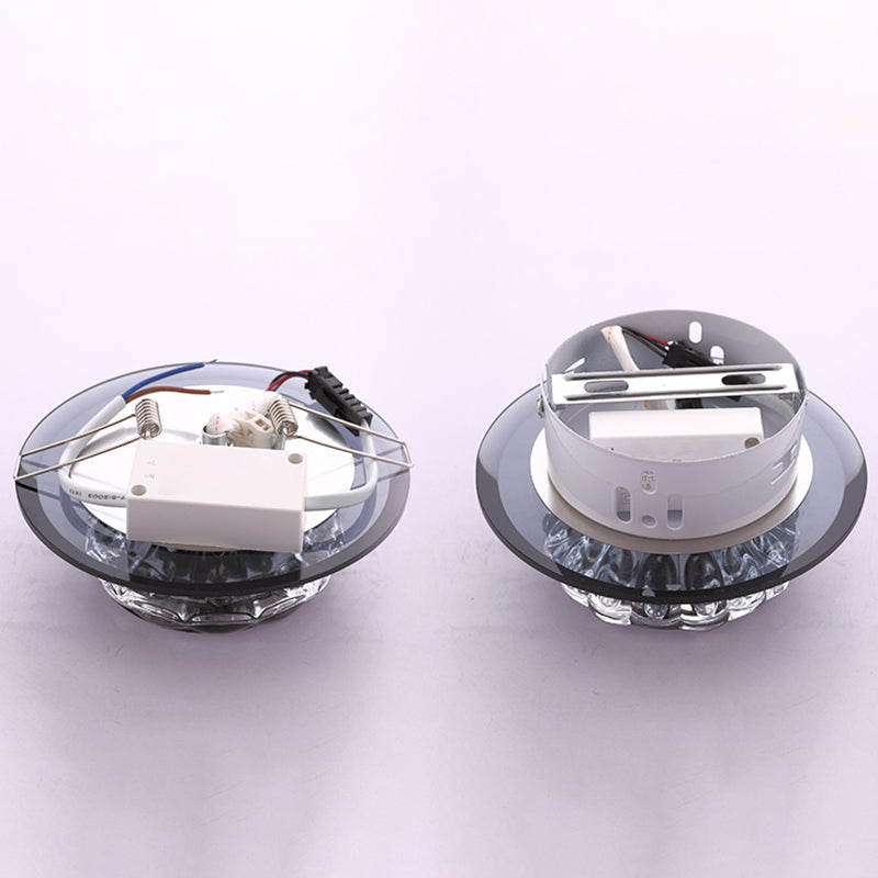 Plafonnier encastré à fleurs, luminaire contemporain à LED en cristal pour entrée