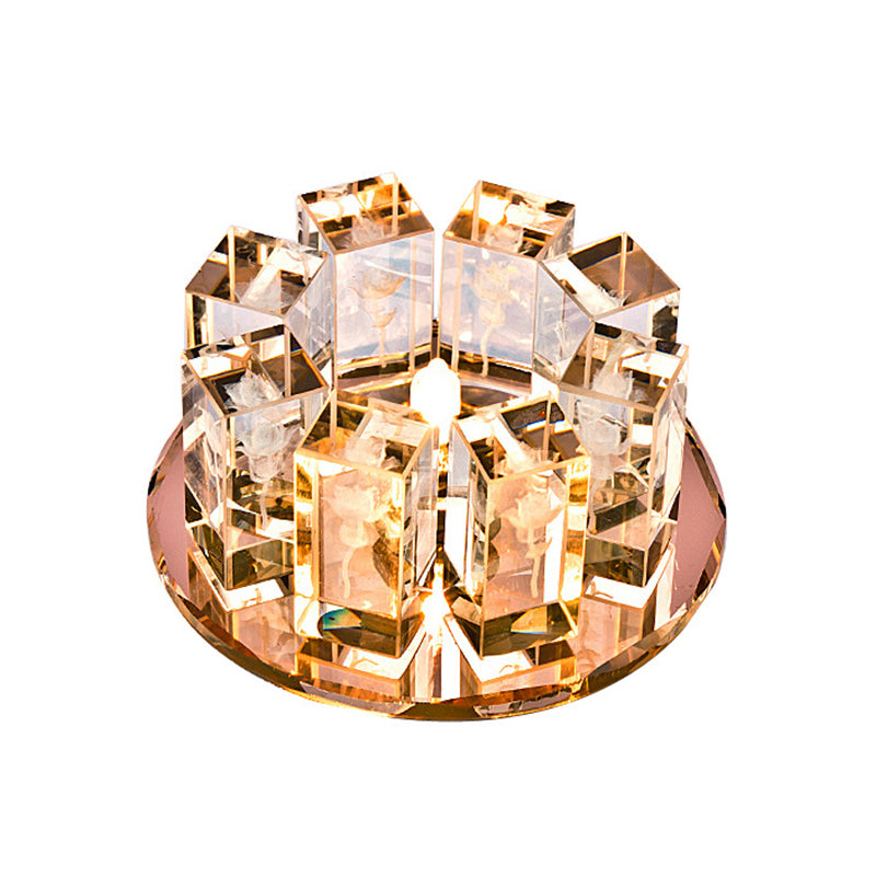 Blossom Shade Corridor Flush Mount Lighting Crystal Minimalist LED Flush Mount Fixture